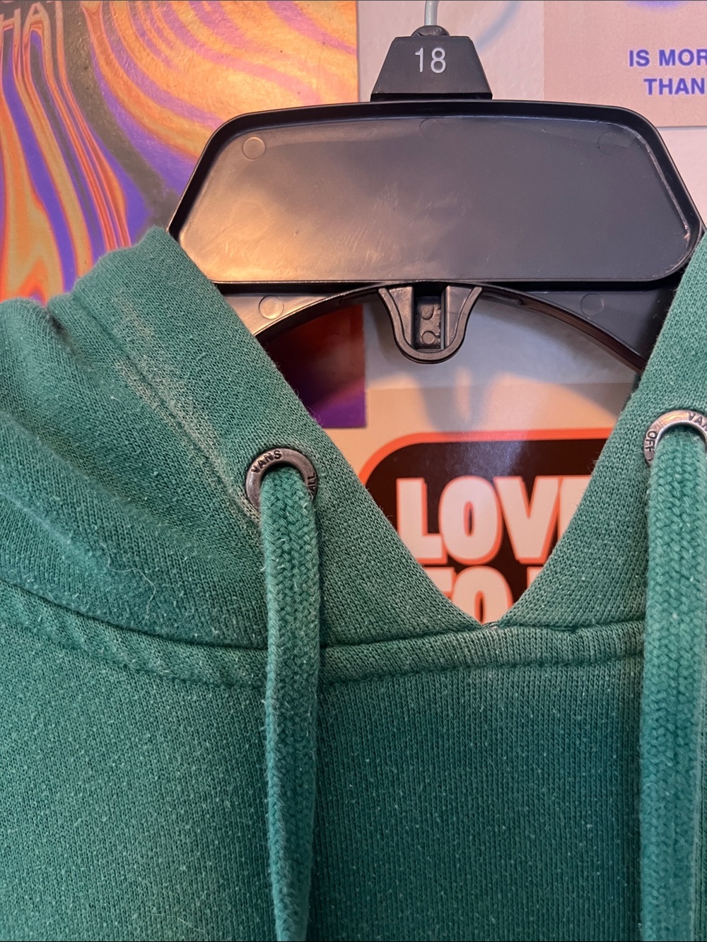 Vans Green Hoodie with Yellow Logo - Picture 3 of 5